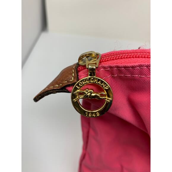 Longchamp Nylon Le Pliage Top Handle Bag in Flower /Pink Small AS IS CONDITION - Picture 11 of 13